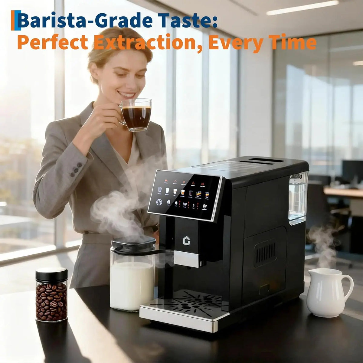 Acekool Fully Automatic Espresso Machine With Milk Frother