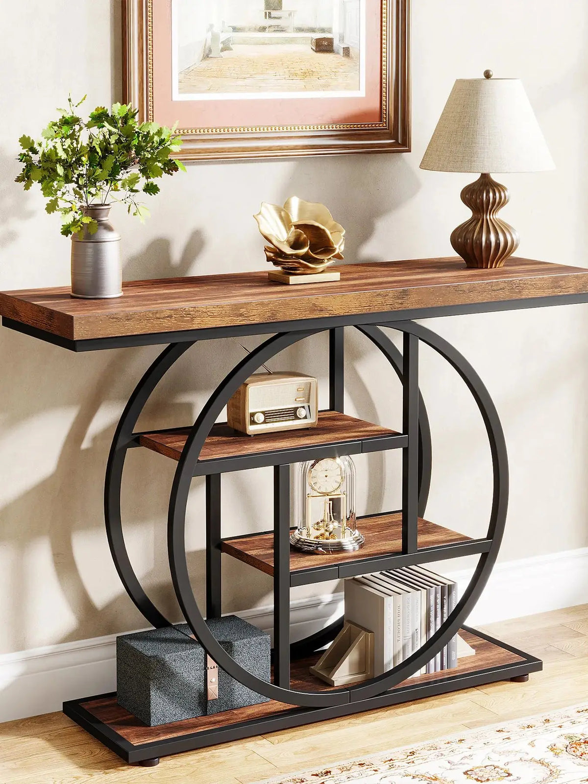 Tribesigns Four Tier Industrial Console Table