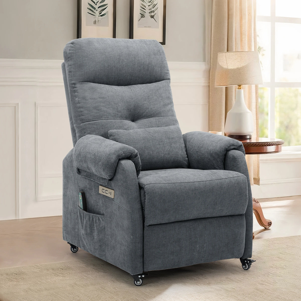 Korser Power Small Recliner Chair for Small Spaces with Wheels and USB Ports for Living Room,Bedroom,Office