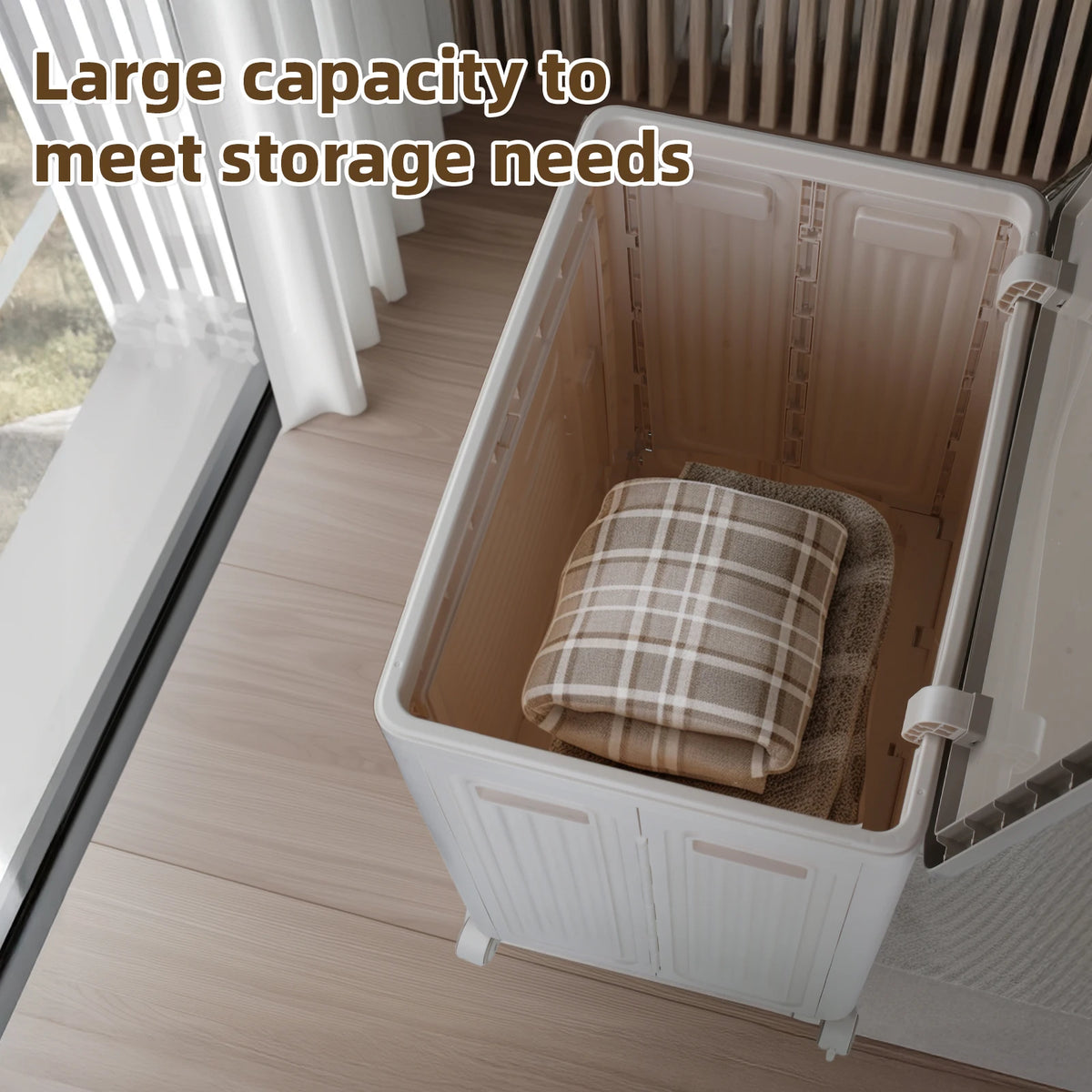 Foldable Storage Cabinet With Wheels For Home