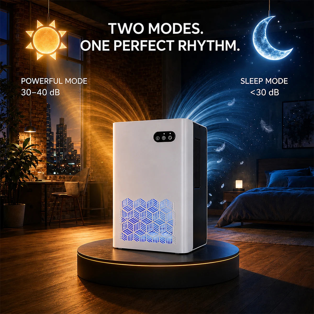 Quiet Portable Home Dehumidifier With Auto Shutoff