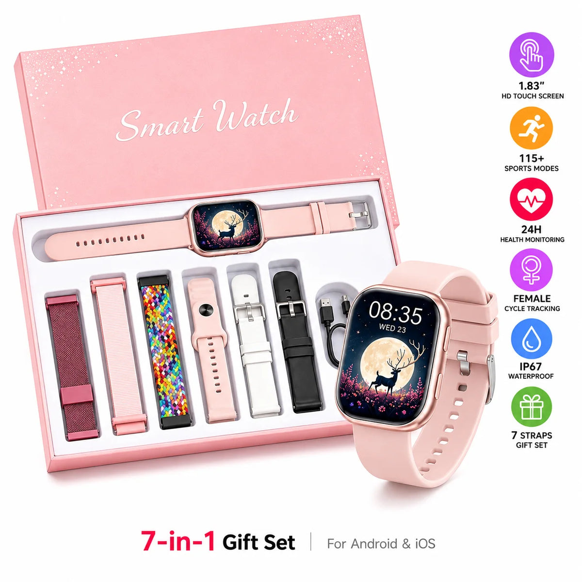 Smartwatch Fitness Tracker With Heart Rate Monitoring