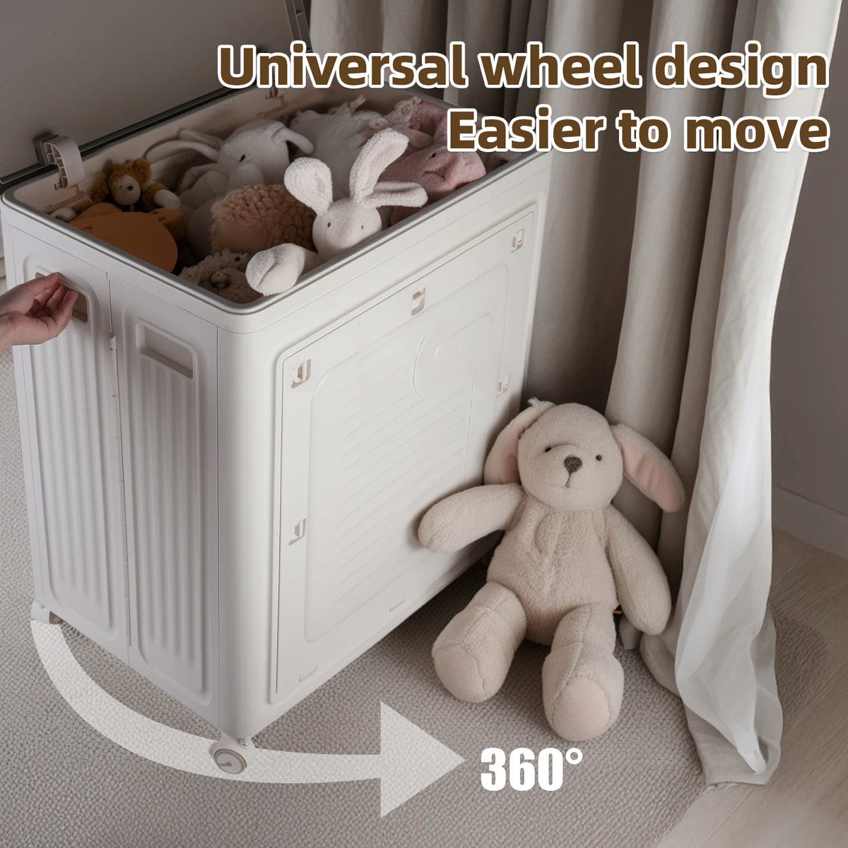 Foldable Storage Cabinet With Wheels For Home
