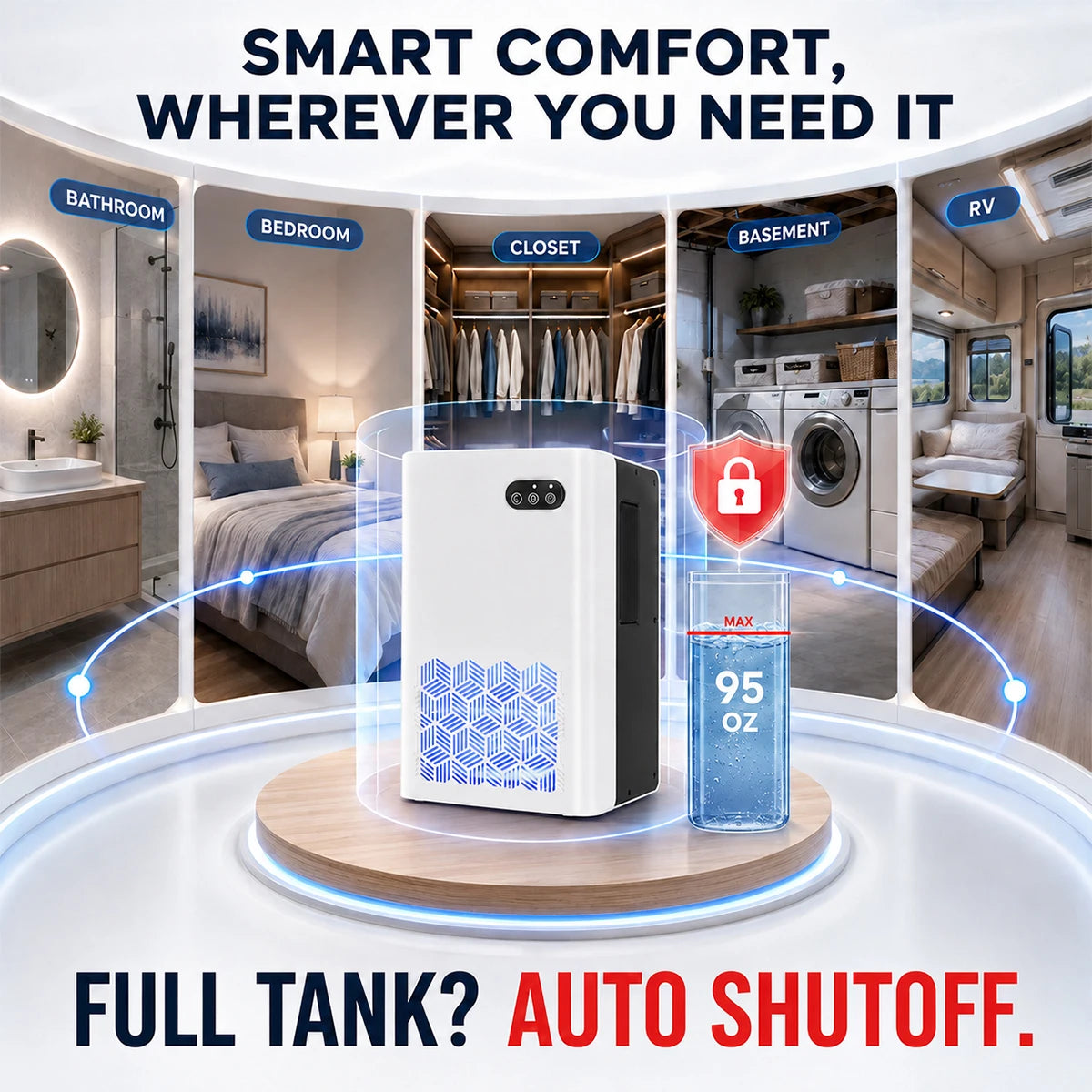 Portable Household Dehumidifier With Auto Shutoff