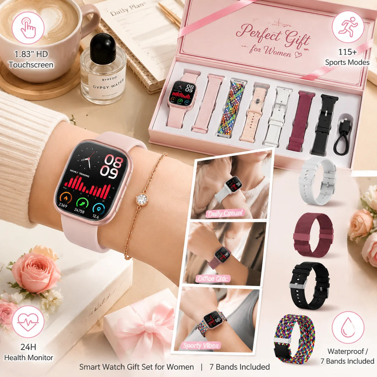 Smartwatch Fitness Tracker With Heart Rate Monitoring