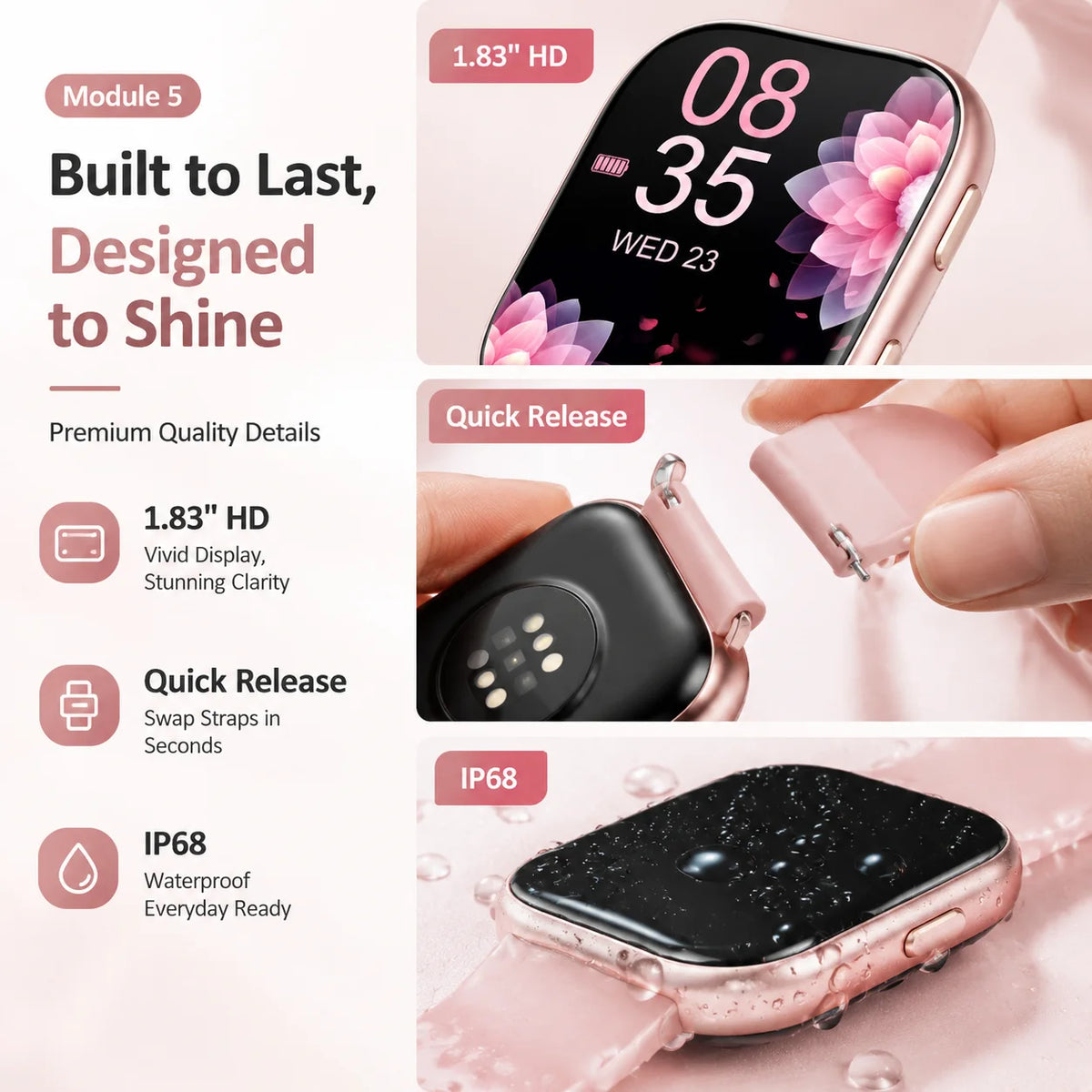 Smartwatch Fitness Tracker With Heart Rate Monitoring