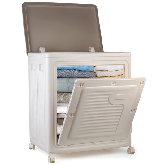 Foldable Storage Cabinet With Wheels For Home