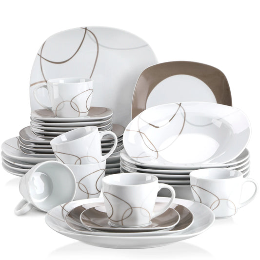Malacasa Porcelain Ceramic Dinnerware Set