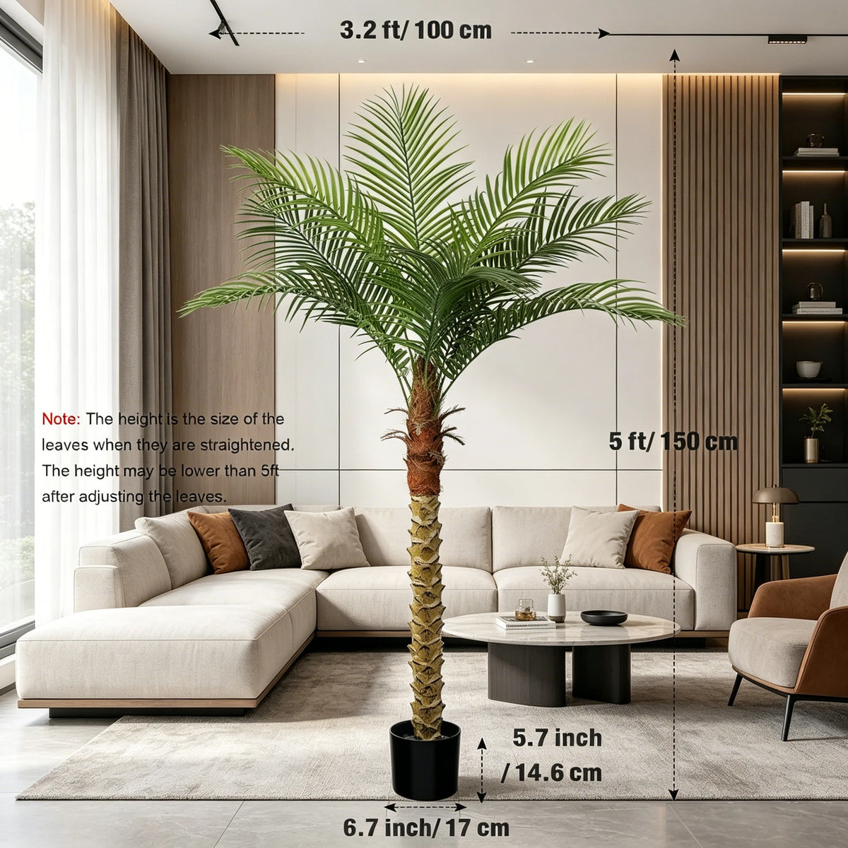 Olitree Artificial Golden Cane Palm Tree