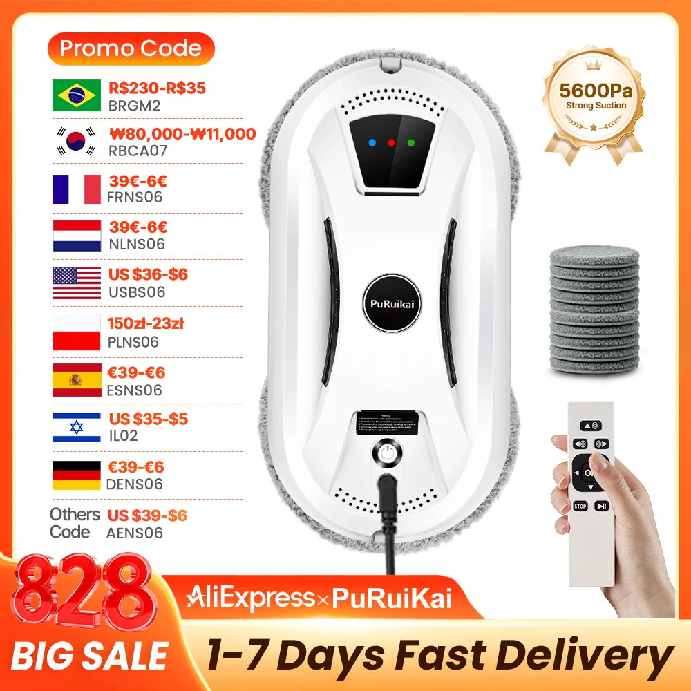 PuRuikai Window Cleaning Robot With Remote Control
