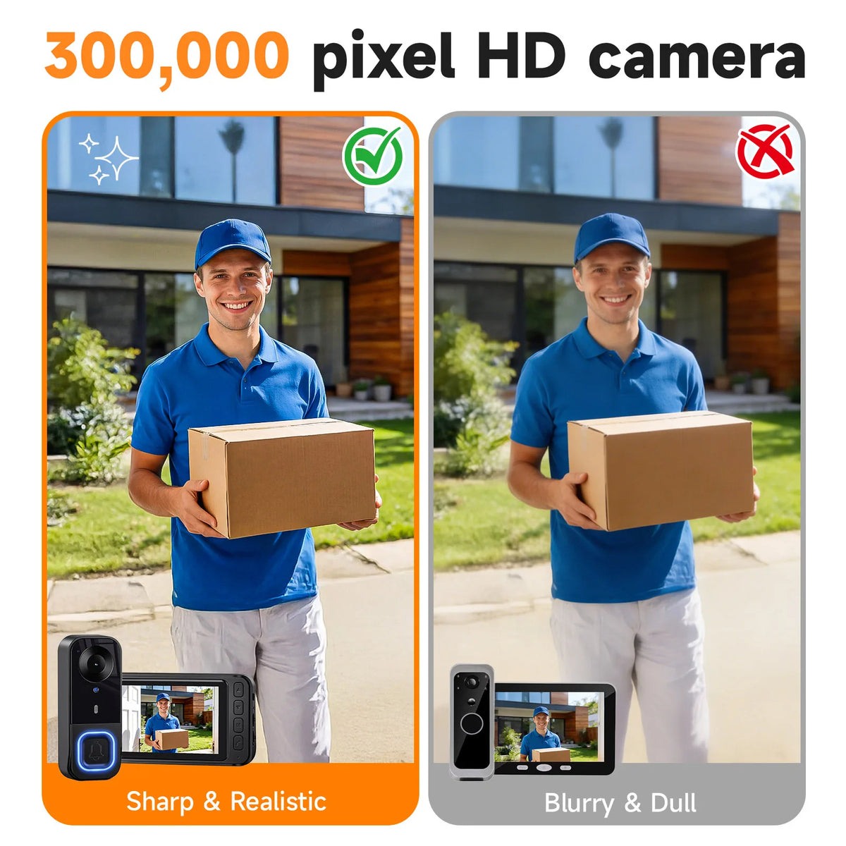 Wireless Video Doorbell With Night Vision And Two Way Talk