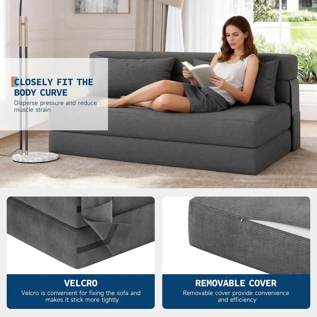 HobbyLane Four In One Folding Sofa Bed With Pillow