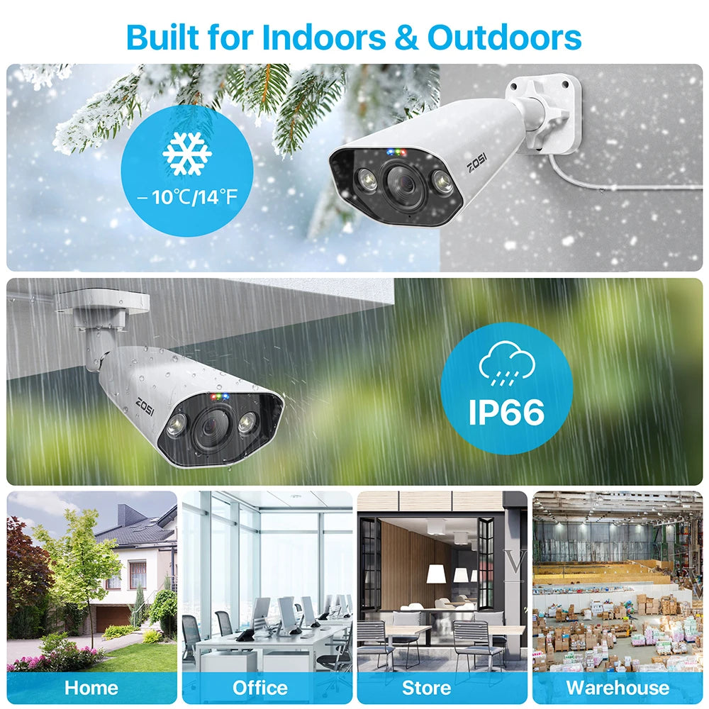 Zosi 8MP 4K PoE NVR Security Camera System