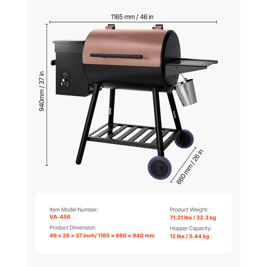 SucceBuy Wood Pellet Grill Smoker With Digital Controller