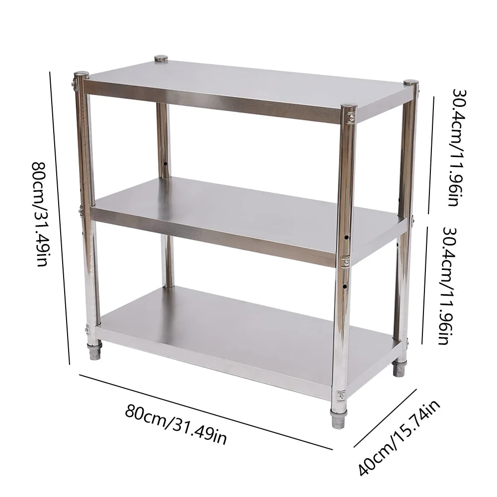 Stainless Steel Three Tier Kitchen Storage Rack