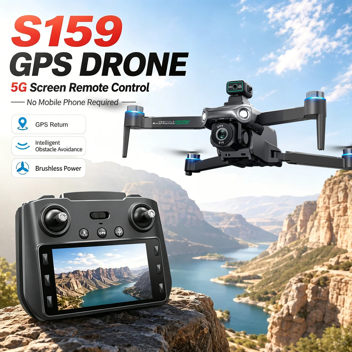 Znlyrion S159 GPS Drone With 8K Camera And Optical Flow