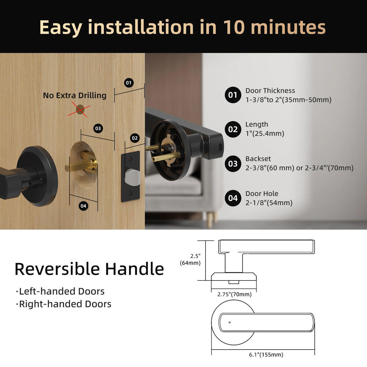 Viladepot Smart Fingerprint Touchscreen Door Lock