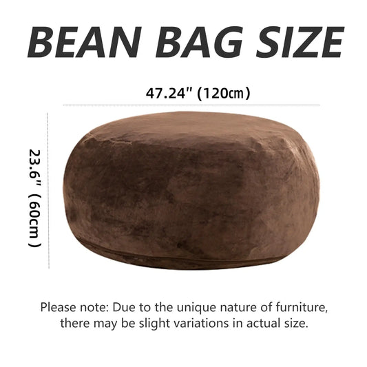 100CM×100CM×60CM, adult beanbag chair with padded beanbag inside, memory foam chair, soft flannel washable cover, ideal reading seat for bedrooms and dorms.