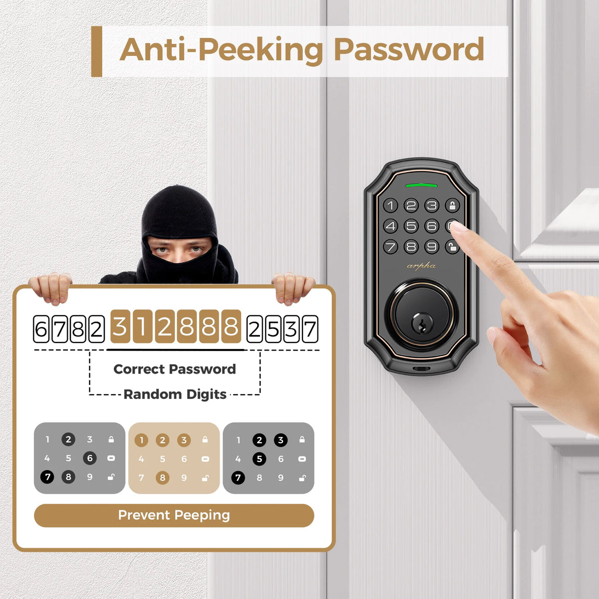 Tuya WiFi Keypad Smart Door Lock Deadbolt
