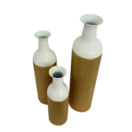 Vintage Nesting Metal Floor Vases For Home Decor