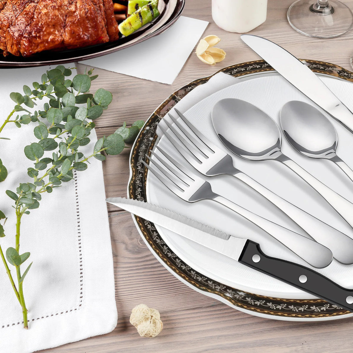 HANSMART Stainless Steel Flatware Set for Four
