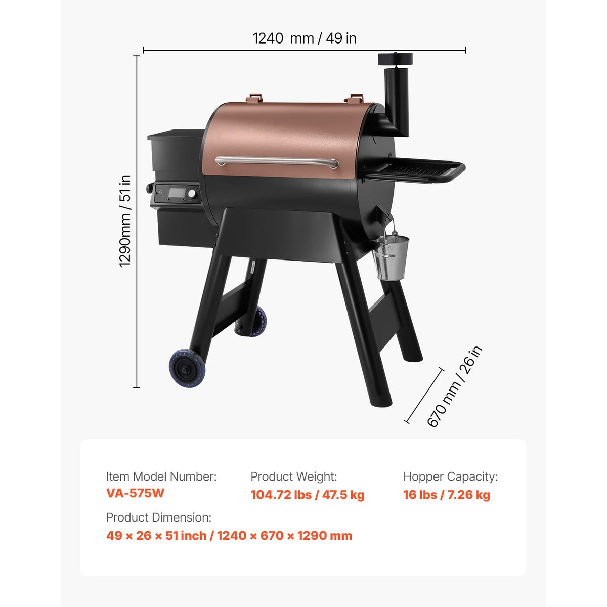 SucceBuy Wood Pellet Grill Smoker With Digital Controller