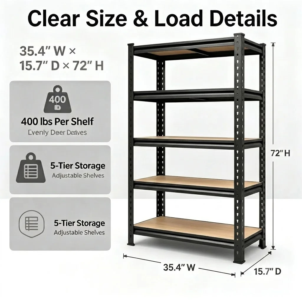 Heavy Duty Metal Adjustable Utility Storage Rack