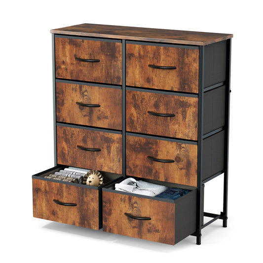 JHK Children's Wardrobe Storage Cabinet With Fabric Drawers