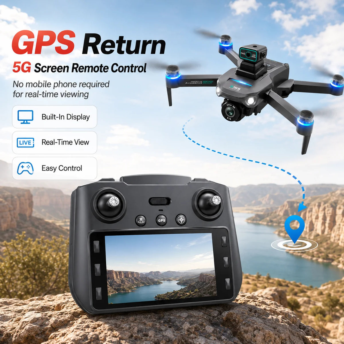 Znlyrion S159 GPS Drone With 8K Camera And Optical Flow