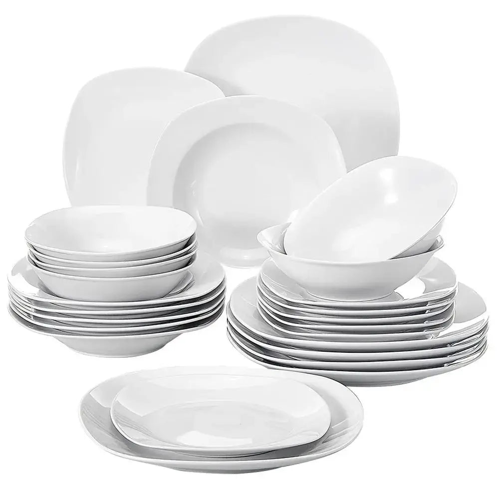 Malacasa Porcelain Dinnerware Set For Home Dining