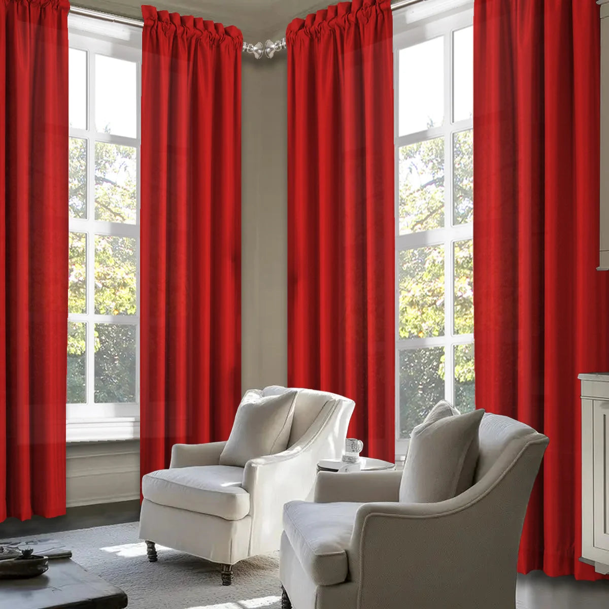 Sabalanica 4 Panel Light Filtering Polyester Curtains