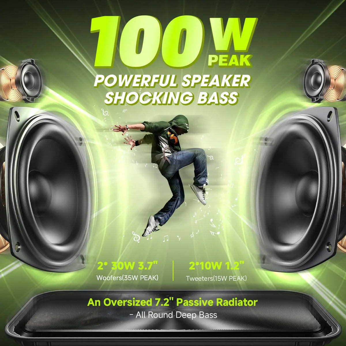 W-King D9-1 100W Bluetooth Speaker Waterproof Portable