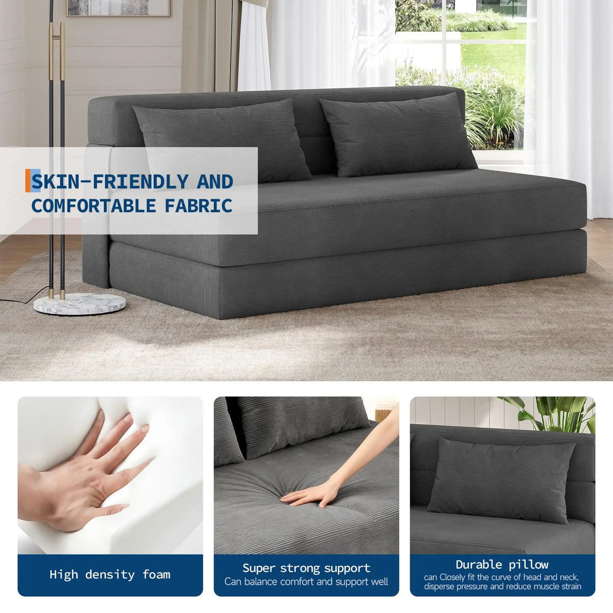 HobbyLane Four In One Folding Sofa Bed With Pillow