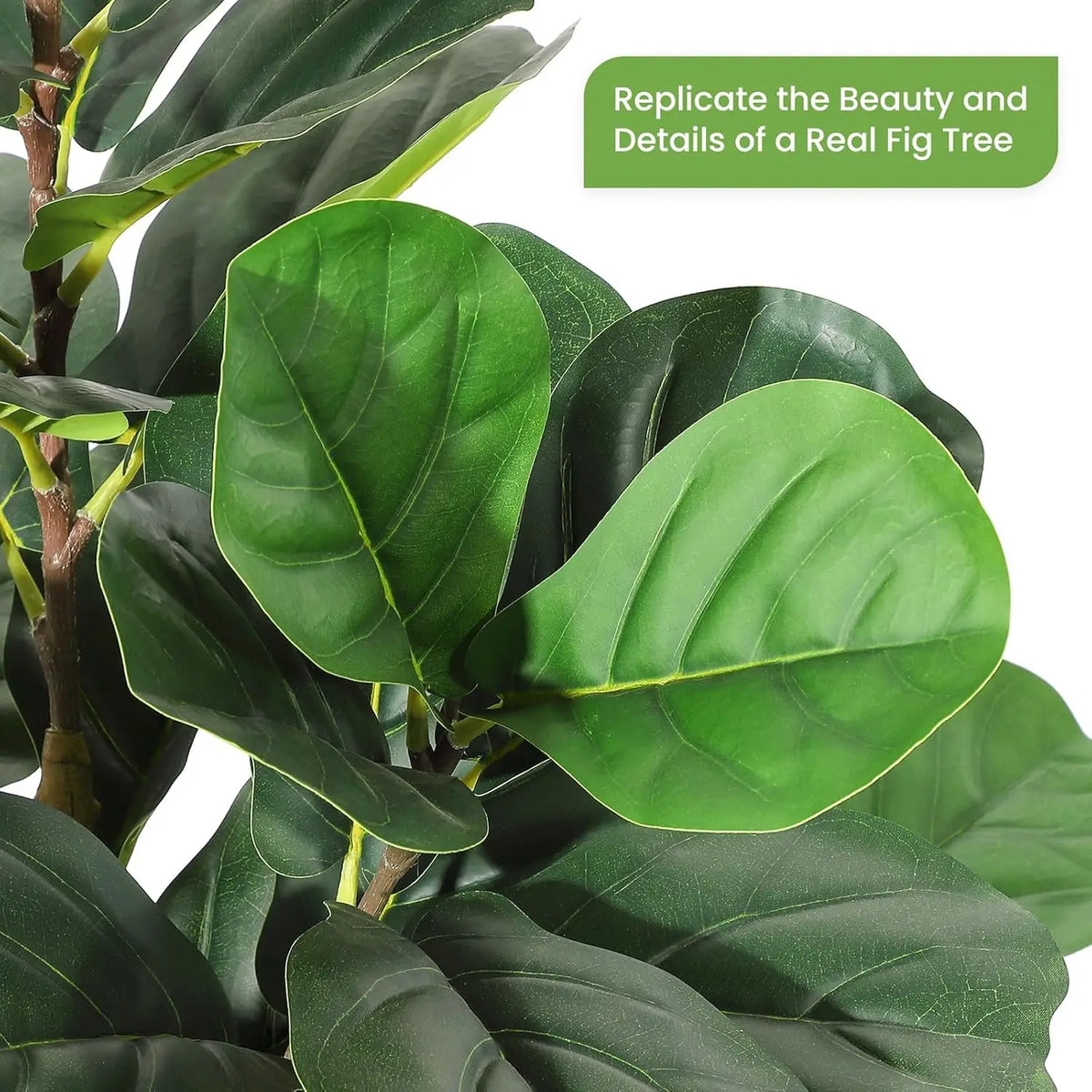 HiMiss Artificial Fiddle Leaf Fig Tree With Pot