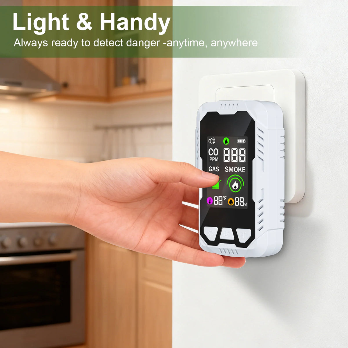 Carbon Monoxide Smoke Gas Safety Detector Combo