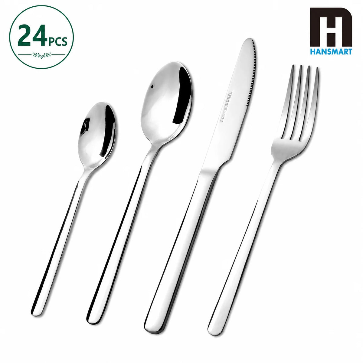 HANSMART Stainless Steel Flatware Set for Home Dining