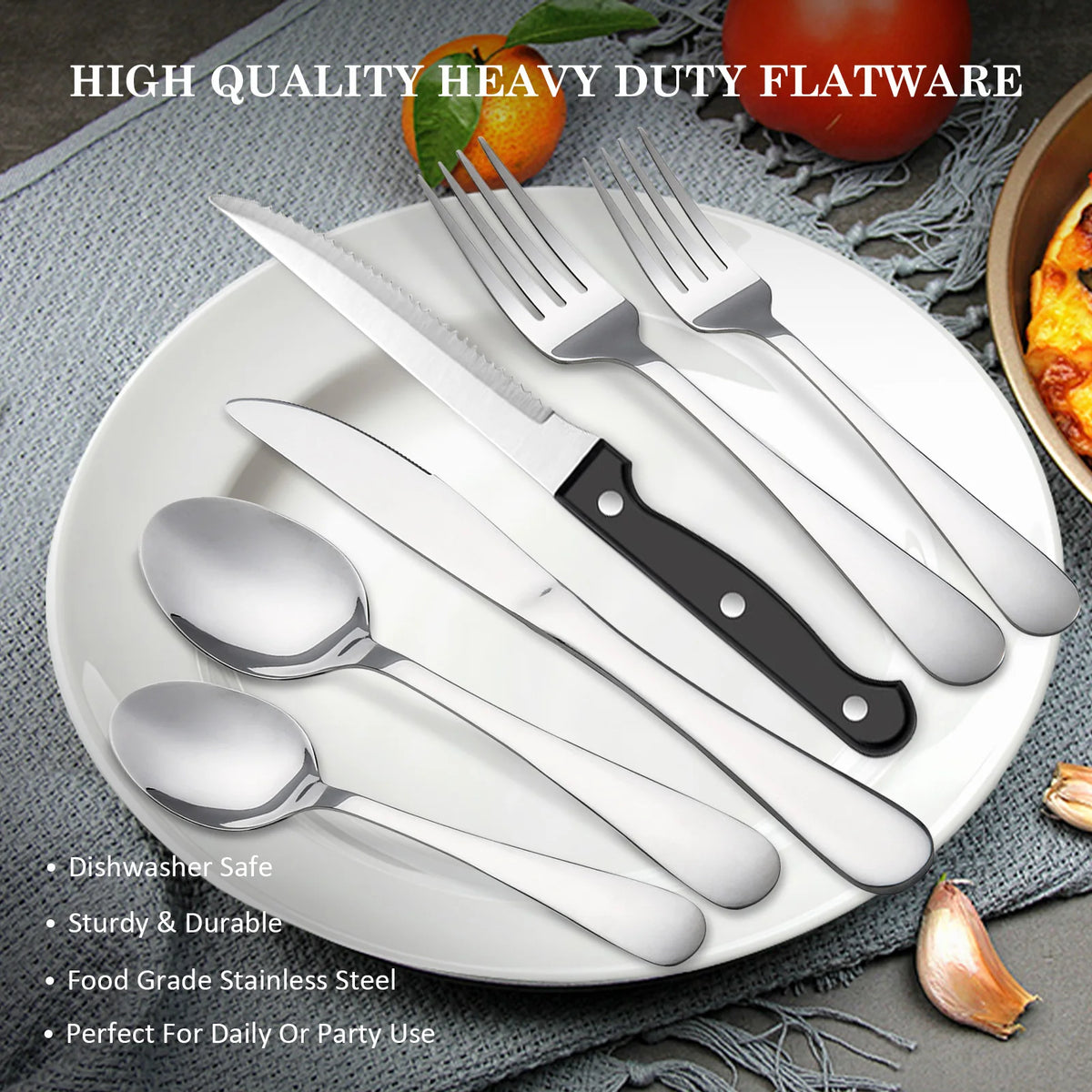 HANSMART Stainless Steel Flatware Set for Four