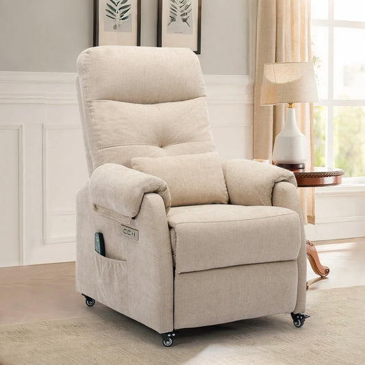 Korser Power Small Recliner Chair for Small Spaces with Wheels and USB Ports for Living Room，Bedroom，Office
