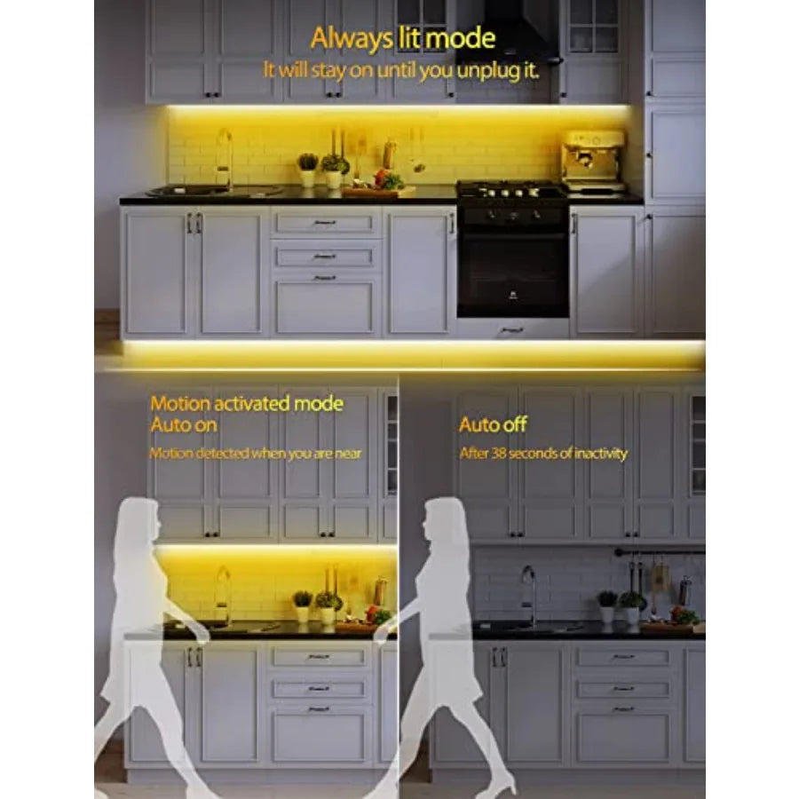 Solar Motion Sensor LED Under Bed Strip Lights With Timer