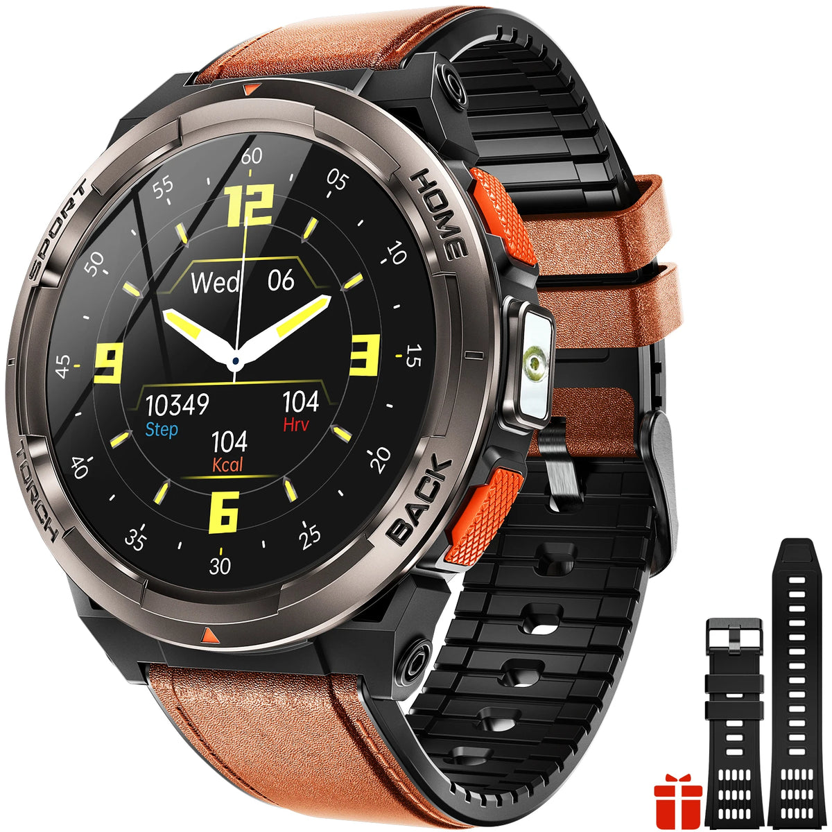 EIGIIS KE5 Rugged Waterproof Smartwatch With LED Flashlight