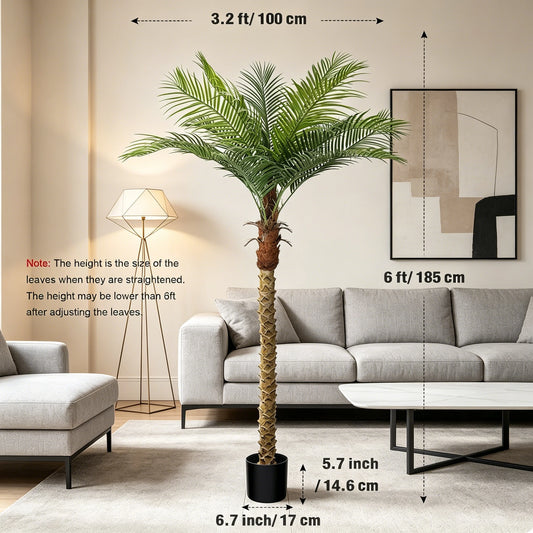 Olitree Faux Golden Cane Palm Tree For Indoor Decor