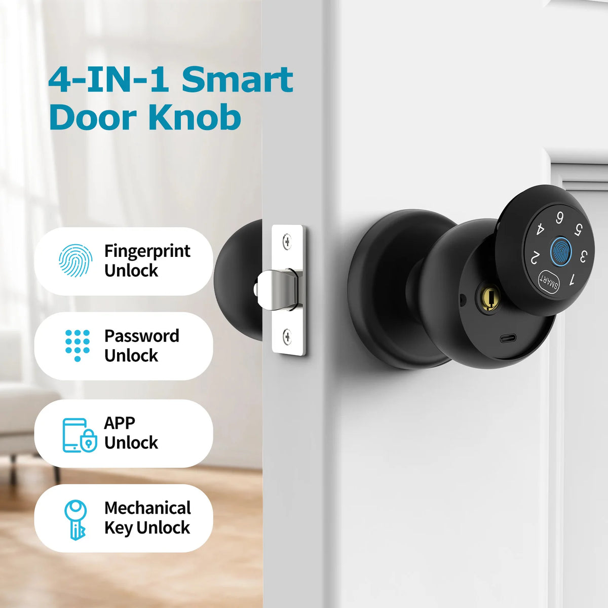 Viladepot Fingerprint Smart Door Lock With App Control