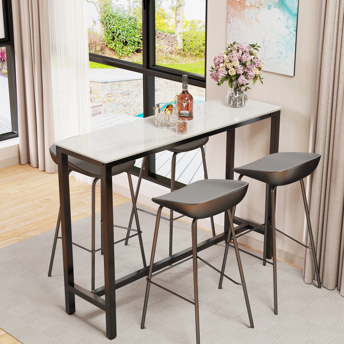 Wisfor Sintered Stone Counter Height Bar Table