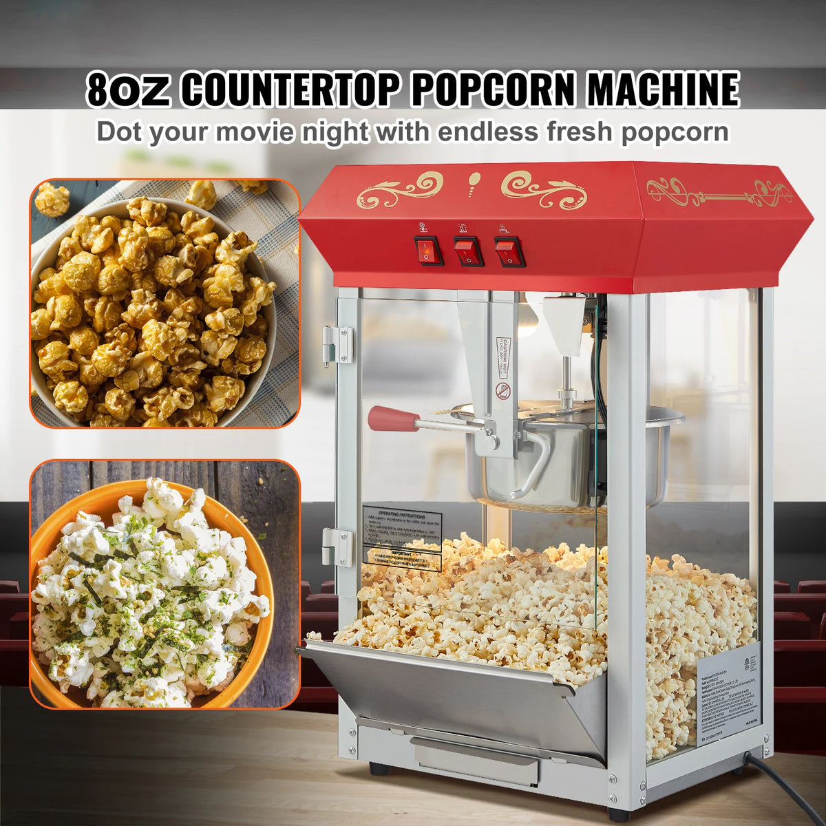 SucceBuy Countertop Popcorn Popper Machine