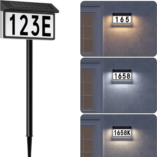 Solar Powered Led Digital House Number Light