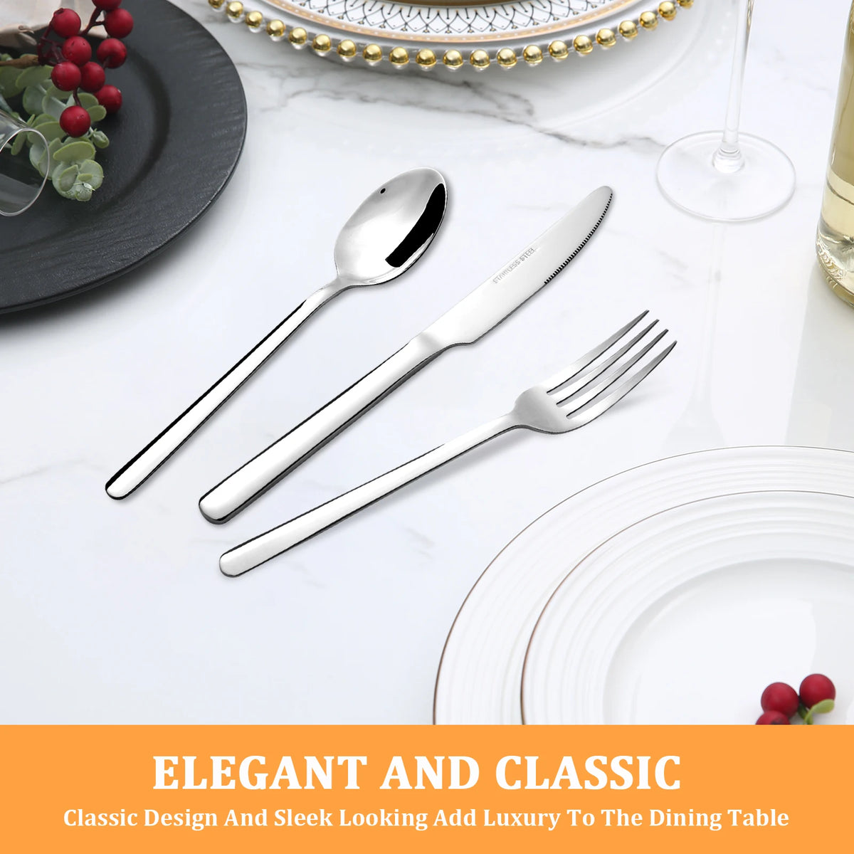 HANSMART Stainless Steel Flatware Set for Home Dining