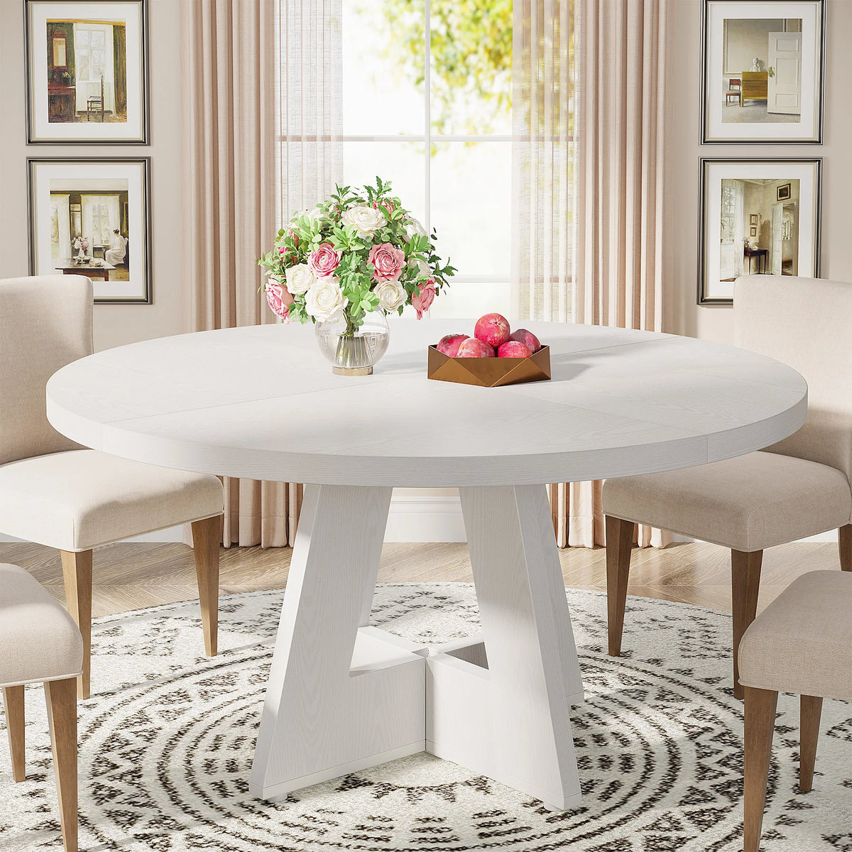 Tribesigns Round Farmhouse Dining Table