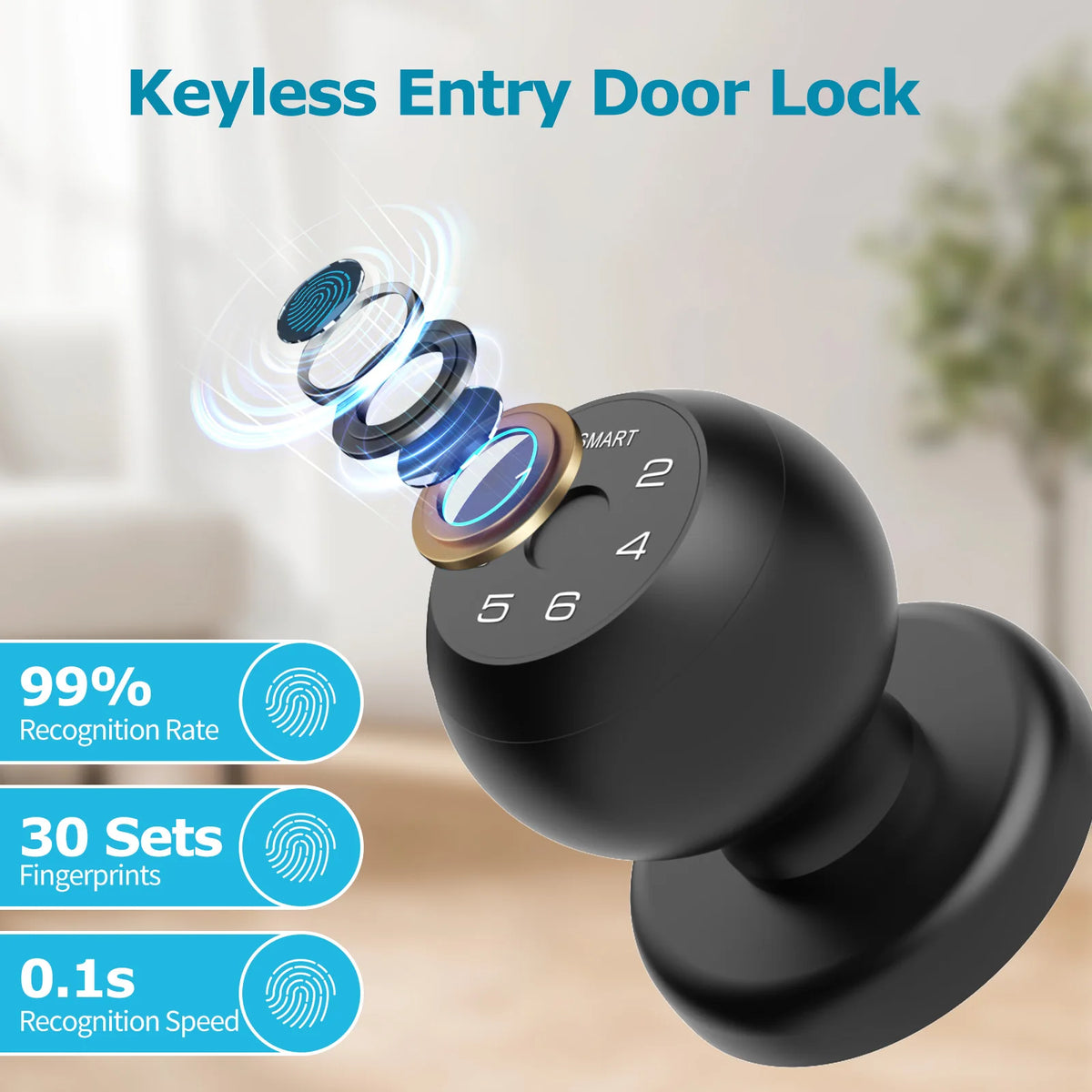 Viladepot Fingerprint Smart Door Lock With App Control