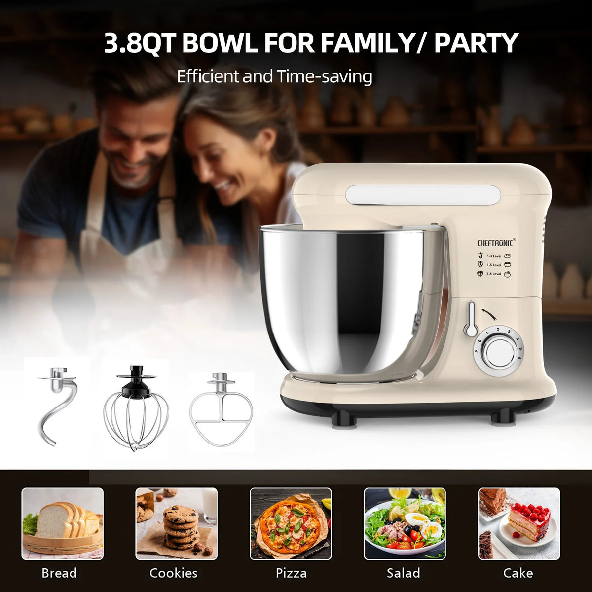 Cheftronic Tilt Head Electric Stand Mixer