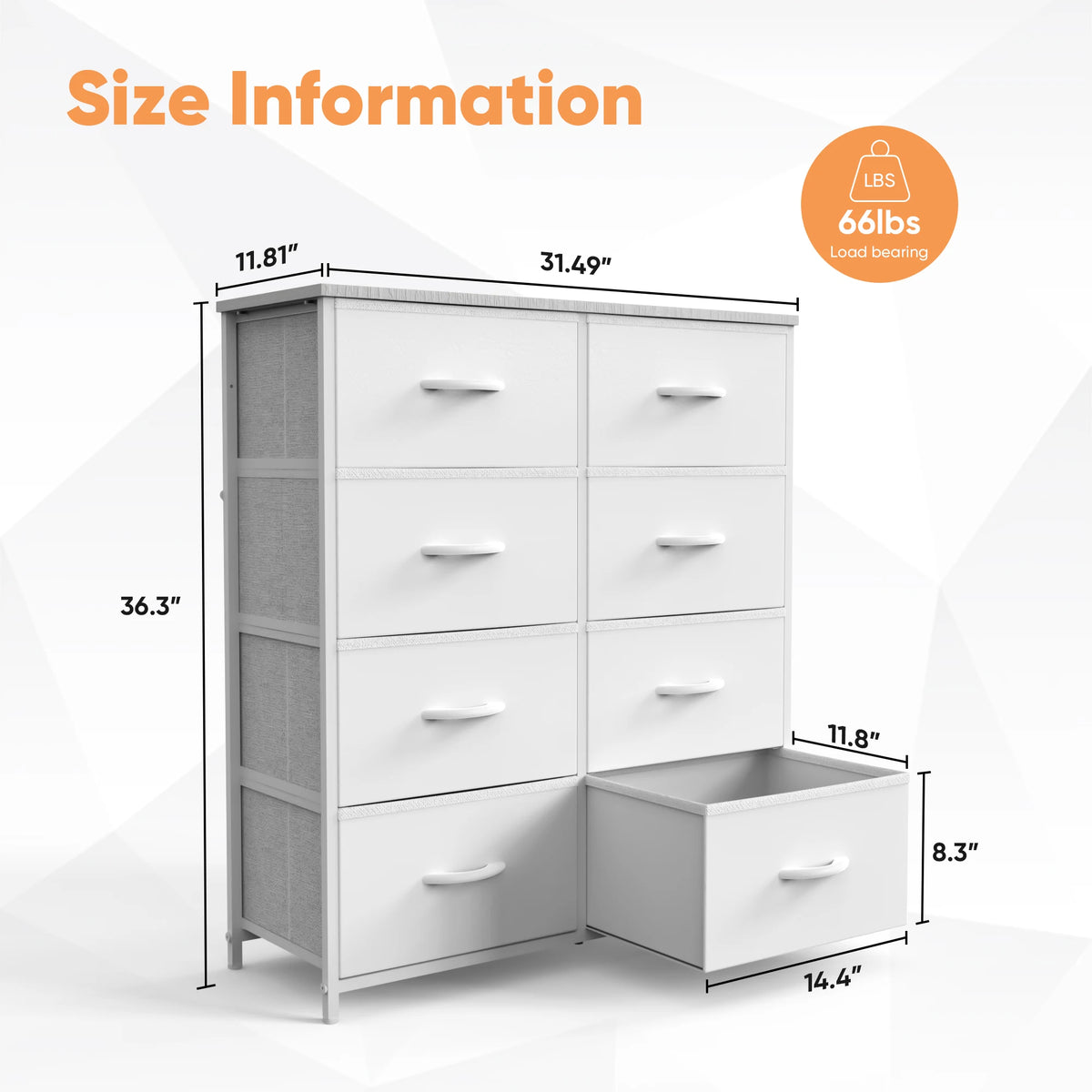 JHK Fabric Drawer Wardrobe Storage Cabinet